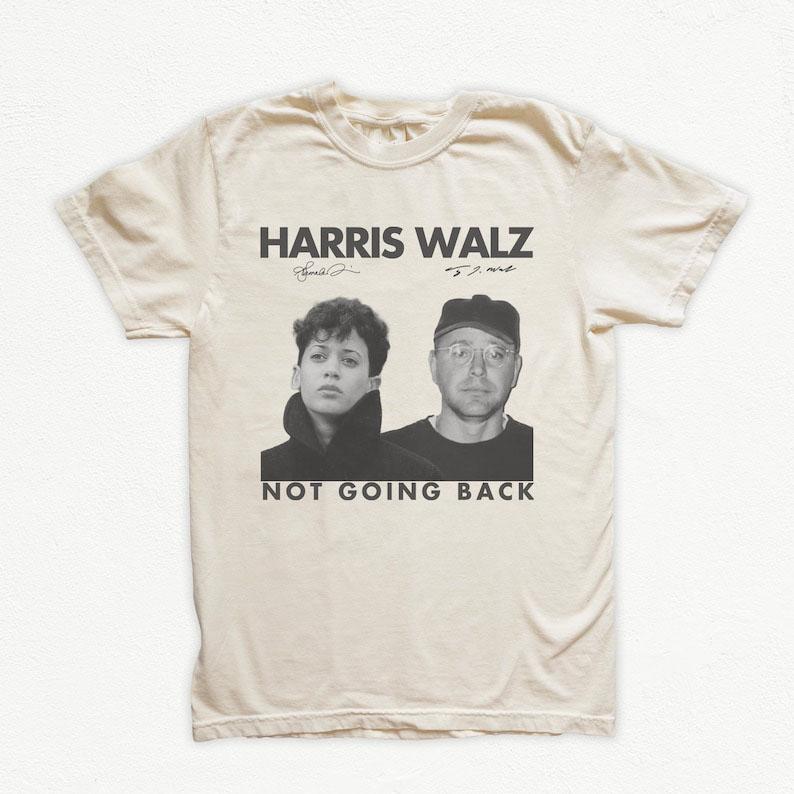Harris Walz Not Going Back Shirt, 80s Retro Photo 2024 Harris Walz T-Shirt, Kamala Young Photo Shirt, Kamala Tim Election Voting Shirt, Pro Choice Tee