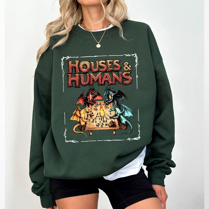 H0uses and Humans D&D Shirt, D&D T-shirt, Vintage Retro 90s Joke D and D Sweatshirt, Dragon Hoodie
