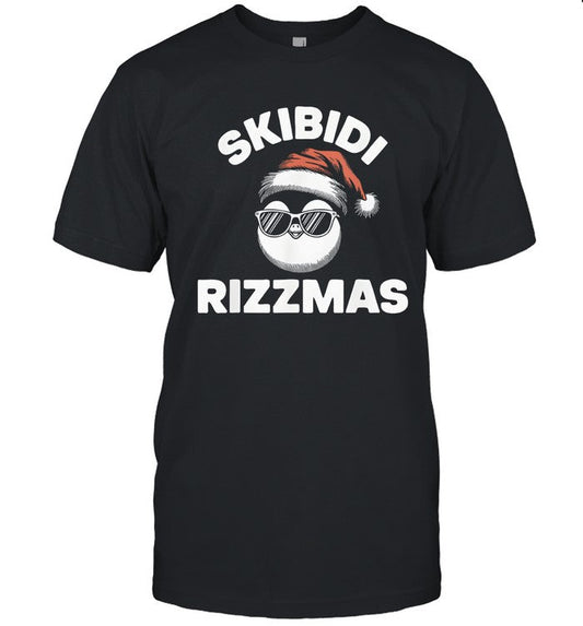Skibidi Rizzmas Funny Gen Alpha Slang Christmas Penguin shirt