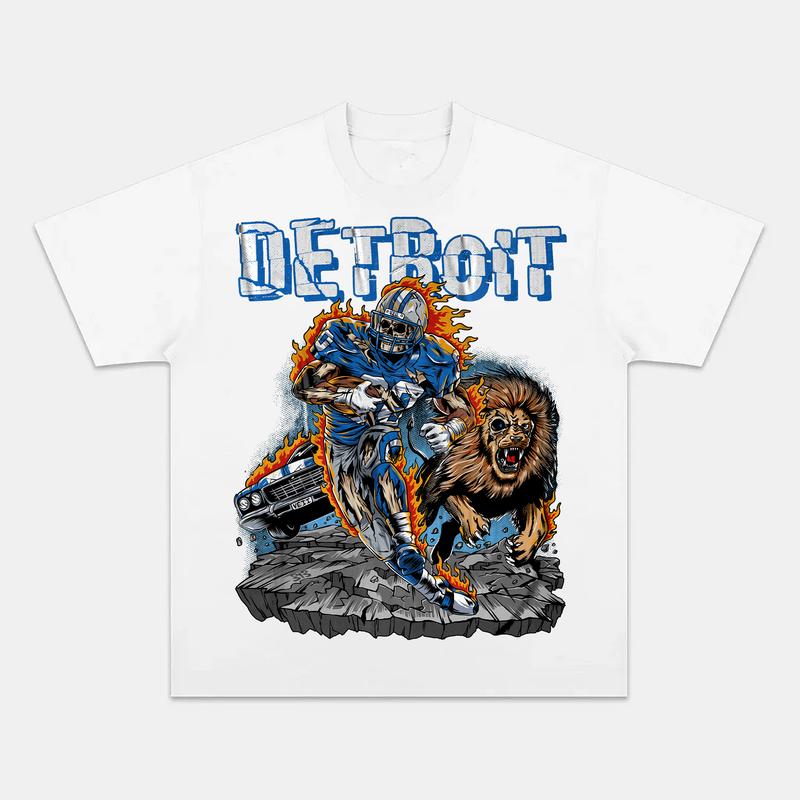 Detroit City Football Limited Edition Graphic T-Shirt, American Football Merch, Deadman's Football, Perfect for Fans of Detroit Menswear Top