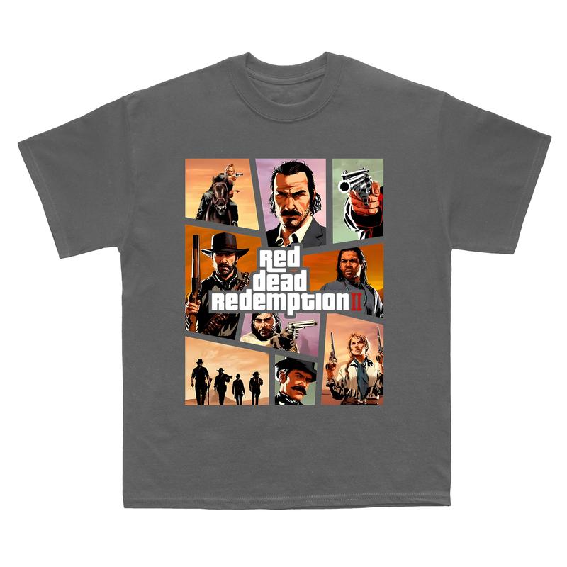 RDR2 Gaming Retro 90s T-Shirt, Arthur Morgan Red Dad Redemption Shirt, Gift For Movies Lovers Casual Clothing Fabric Menswear Top  Sweatshirts