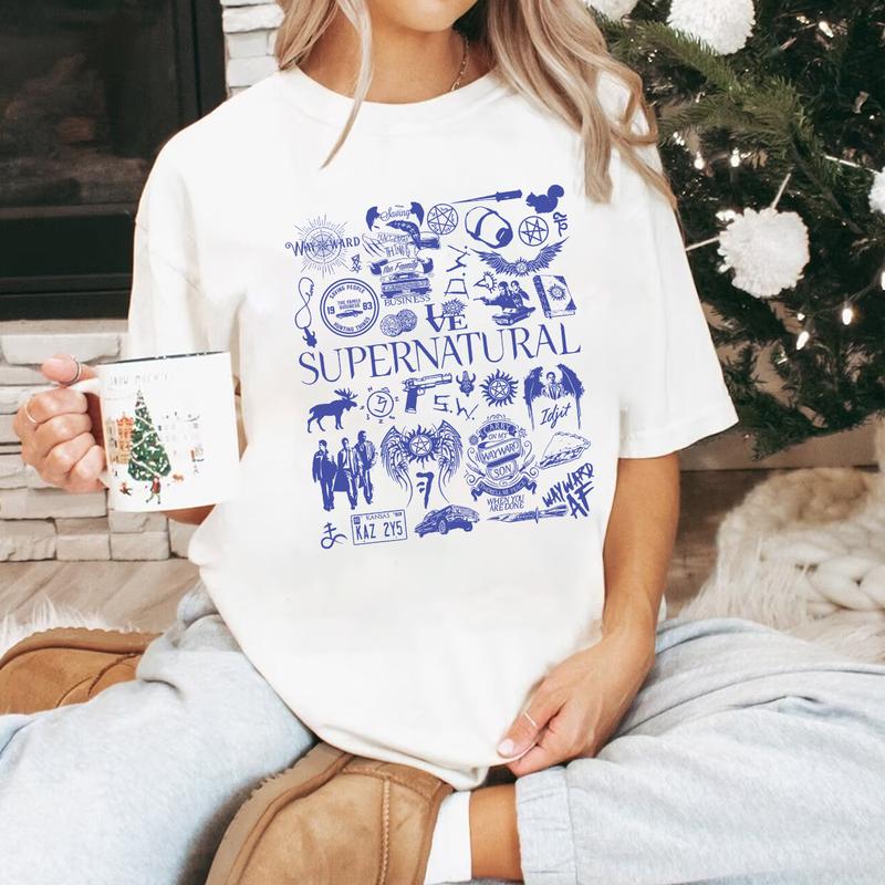 Supernatural T Shirt, Supernatural Vintage T Shirt, Gift For Woman and Man Unisex T-Shirt Sweatshirt Hoodie Casual Cotton