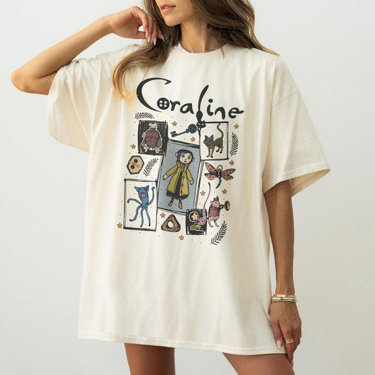 Halloween Coraline Shirt, Spooky movie Sweatshirt, Coraline Doll Shirt, Movie Vintage hr, Wybie her friend Dreaming Cotton