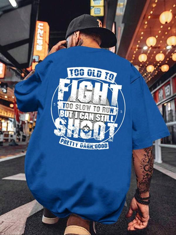 Men's Regular Fit Letter Print Round Neck Tee, Casual Short Sleeve Crew Neck T-shirt for Summer, T Shirts for Men,Ã‚Â Graphic Tees,Ã‚Â Fashion Men's Streetw