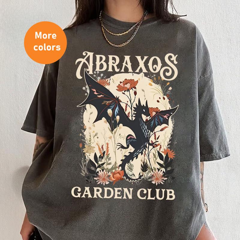 Abraxos Flower Garden Club Shirt - Throne of Glass Design, Perfect for Fantasy Book Lovers, Gift for Him & Her, Trending T-shirt Top Womenswear