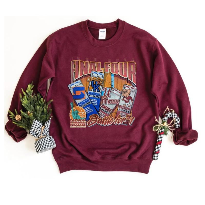 Vintage NCAA 1996 Final Four Sweatshirt Casual Classic Clothing Cotton Menswear Top Athletic Short Sleeve Tee Tshirt