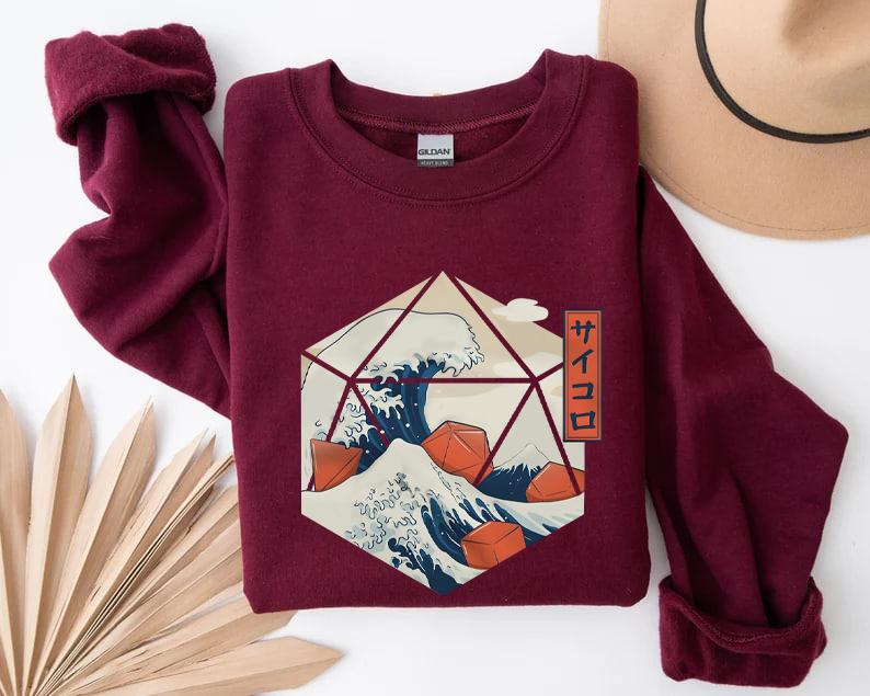 Great Wave of Dice Shirt  d20 shirt  dungeons and dragons  dice dnd  dnd tshirt