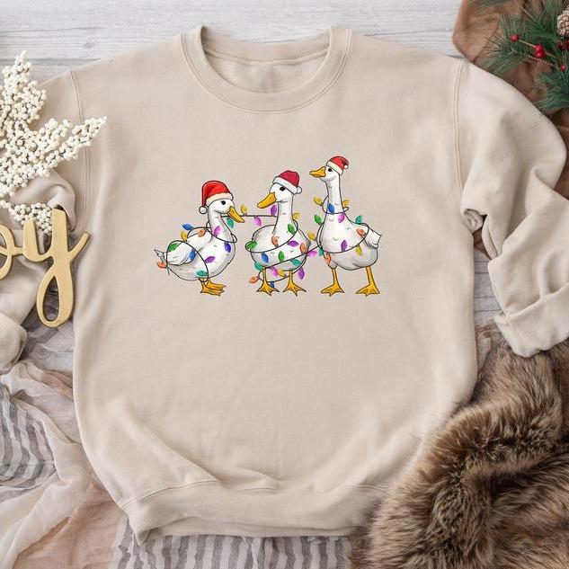 Silly Goose Christmas Sweatshirt, Silly Goose University Christmas Sweater, Thanksgiving 2024 Shirt, Funny Christmas Duck Shirt, Christmas Lights, Christmas Goose Shirt, Christmas Lights Silly Goose Sweatshirt, Winter Holiday Menswear Hoodie