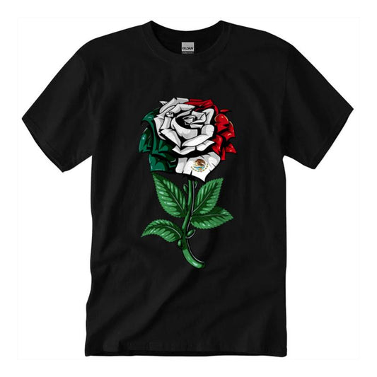 Mexico Flag Mexican T-Shirt Unisex Classic Cotton Collar Fabric Top