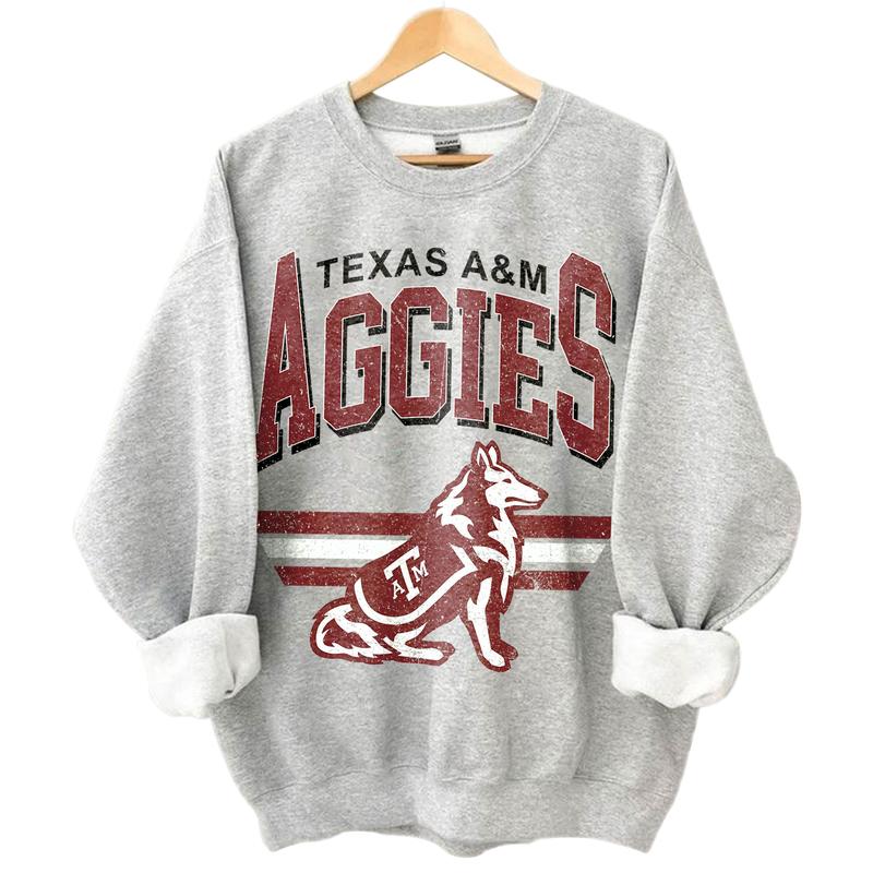 Texas A&M Aggies Vintage Football NCAA Sweatshirt - Tshirt - Hoodie, Texas A&M University Unisex Football NCAA Shirt, Unisex Vintage NCAA Shirt, Class