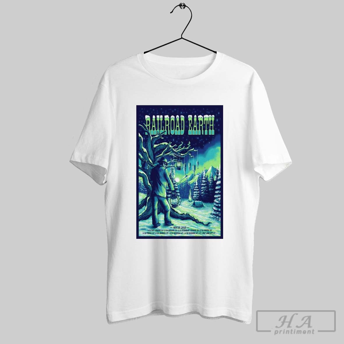 Poster Railroad Earth 2025 Winter Shows 2 19 Fort Collins Co 2 20 Boulder Co 2 21 Steamboat T Shirt