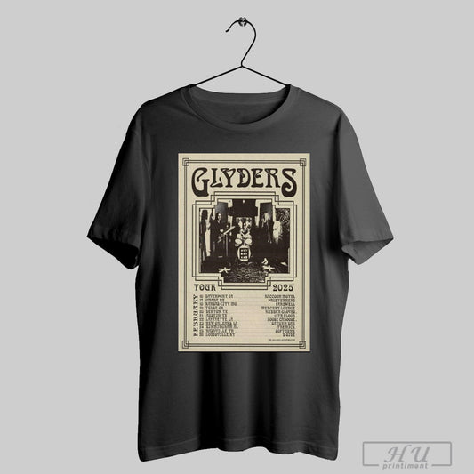 Poster Glyders February Tour 2025 16 Davenport Ja Raccoon Motel 17 Omaha Ne Pageturners T Shirt