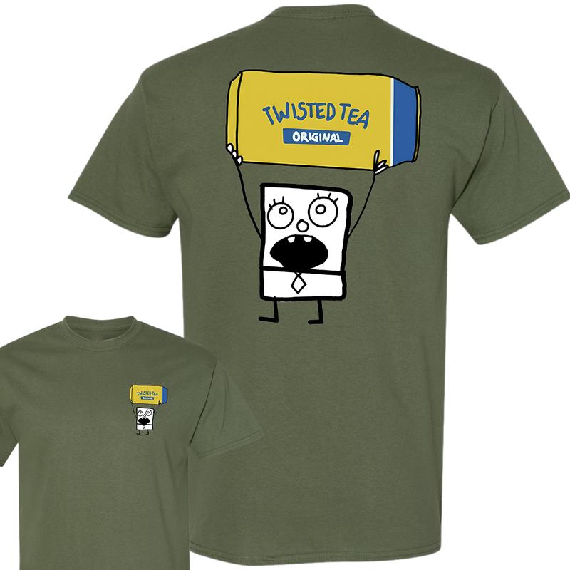 Doodlebob Twisted Tea Essential 2 Sided T-Shirt, Funny Drinking T-Shirt, Summer T-Shirt, Full Color T-Shirt, Unisex T-Shirt, For Men, For Women, Gift For All