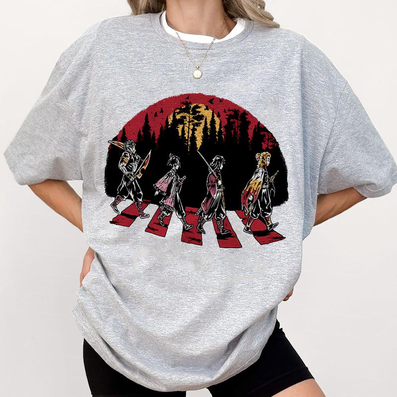 Demon Slayer team on Abbey Road Shirt, Nezuko Tshirt Swearshirt Hoodie, Main Characters Shirt, anime sweatshirt hoodie, Y2k Shirt, Gift for Anime love