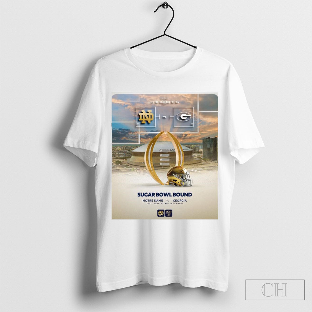 Sugar Bowl Bound Georgia Bulldogs Vs Notre Dame Fighting Irish Jan 1st 2025 At New Orleans La