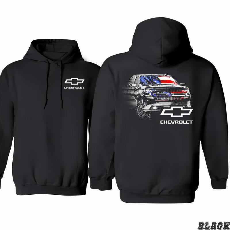 Chevrolet - Silverado Usa Hoodie, Mix And Match, Trendy Fashion Available, Fit For All, Find Your Favorite Color, Non-gender Specific, Classic Cotton