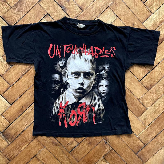 Korn Band T-shirt 2002 Untouchables T-shirt Vintage Black Cotton T-shirt