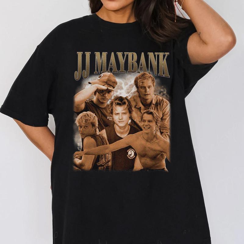 JJ Maybank Outer Banks Vintage Graphic Tee - Retro Vintage Apparel -  Bootleg Shirt, Gift For Movies Lovers, Gift For Men And Women Casual Fit