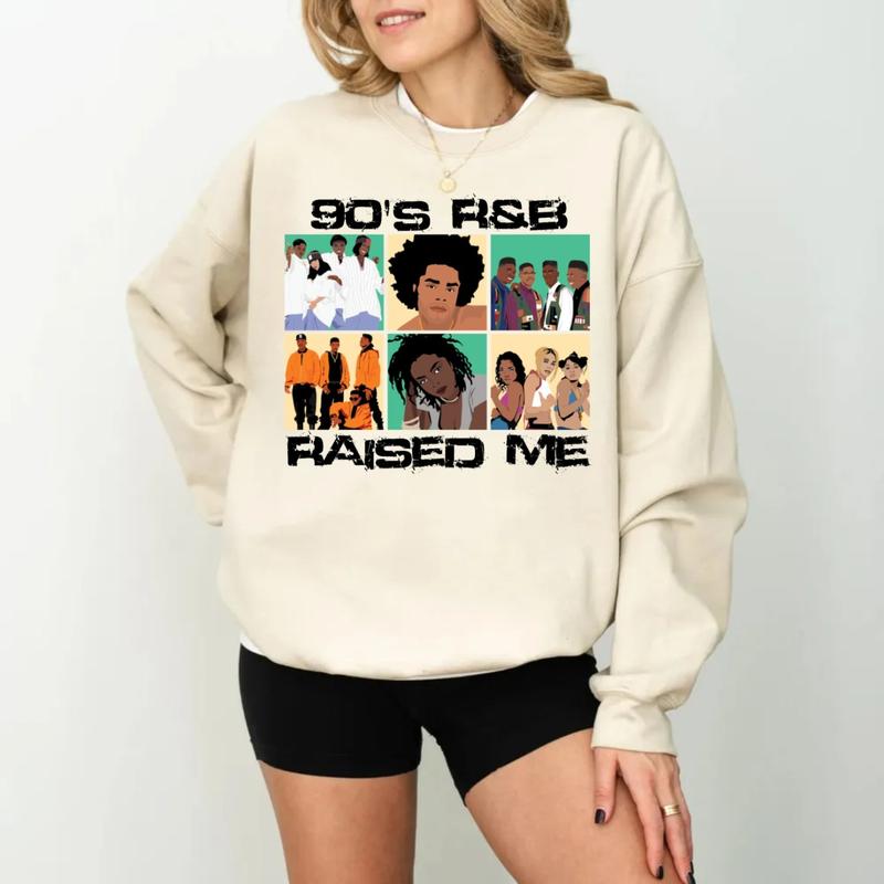 90's R&B Raised Mee Tshirt Sweatshirt Hoodie, Fan Gifts, 90s Music Shirt, Millennial Gifts, Unisex Sweater Pullover Tee