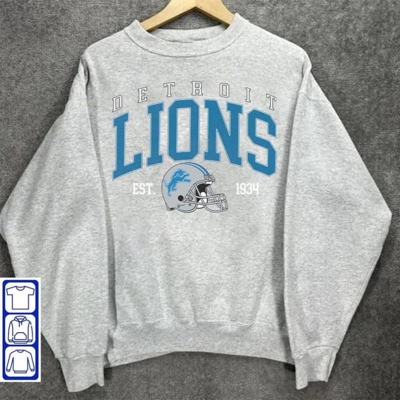 Detroit Lions Sweatshirt, Detroit Football Crewneck, Detroit Shirt - Sport Graphic Tees - Unisex Sweatshirt - For Women And For Men - Football Fan Gif