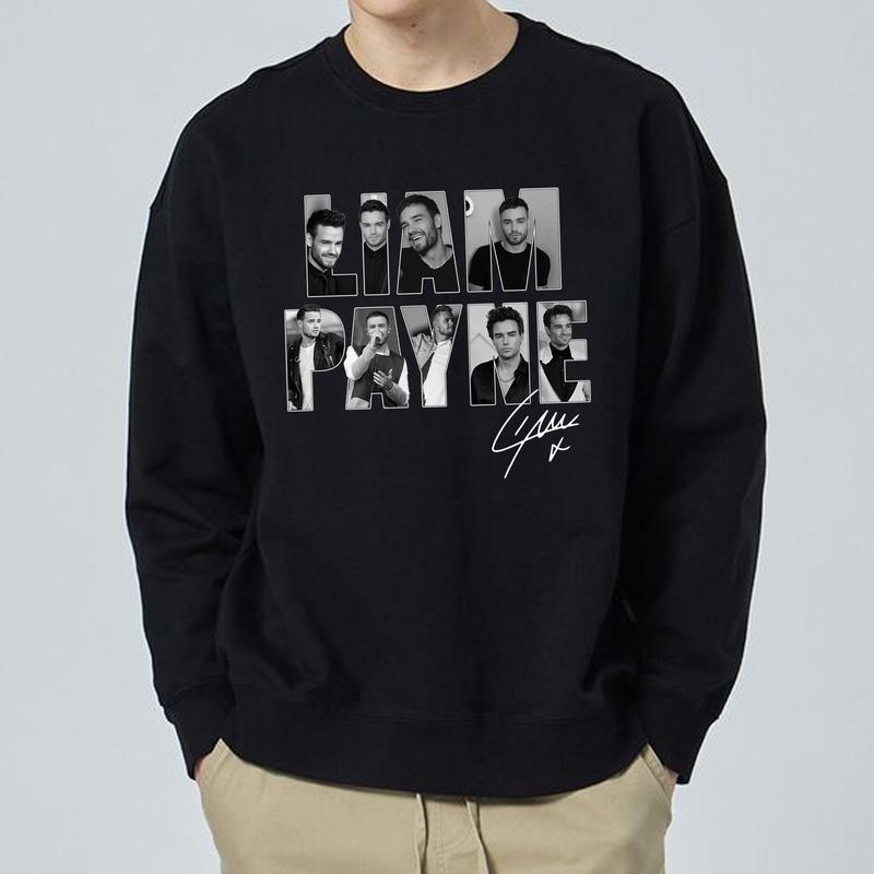 Lia.m Pay.ne Tribute Top Casual Unisex Crew Neck Tee White Shirt Sweatshirt Hoodie