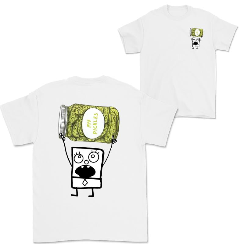 Doodlebob Pickles Essential 2 Sided T-Shirt, Funny Drinking T-Shirt, Summer T-Shirt, Full Color T-Shirt, Unisex T-Shirt, For Men, For Women, Gift For All Menswear Top
