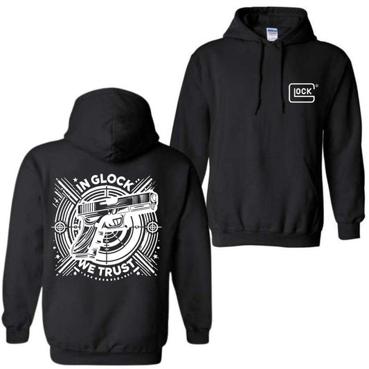 In Glock We Trust Double Sided Hoodie for Men and Women - Classic Fit - Menswear,Unisex Hoodie,Glock Shirt
