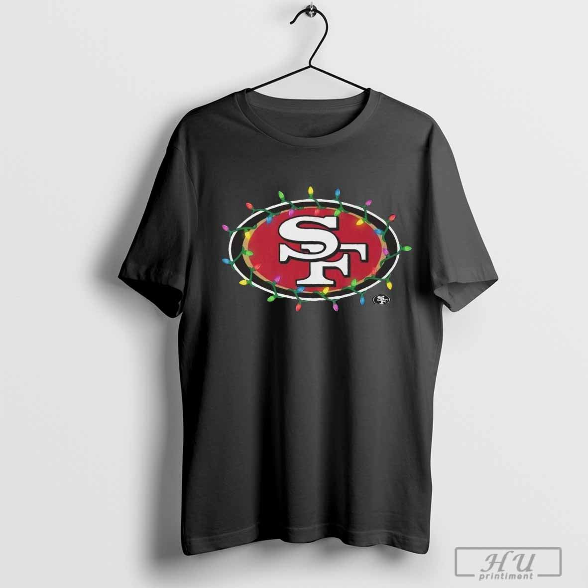 San Francisco 49ers Primary Logo Holiday Lights 2024 T-Shirt