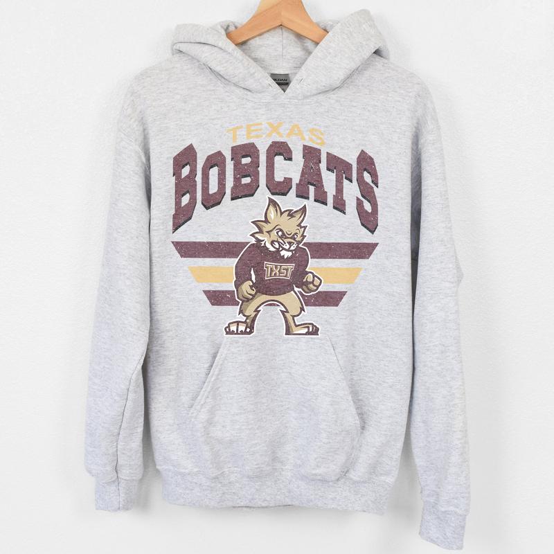 36. Texas State Bobcats Vintage NCAA Sweatshirt, University Sports Team Apparel, Classic Hoodie Gear for Fans