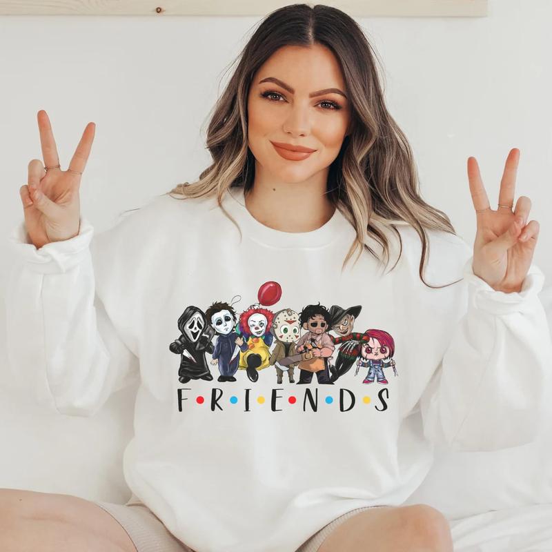 Halloween Friends Movie Sweatshirt, Halloween Characters Friends Sweatshirt, Halloween Sweatshirt, Halloween Sweatshirt