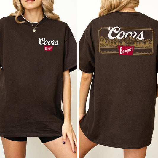 Vintage Coors Banquet Rocky Road Shirt 2-Sided, Coors Banquet Graphic Printed Tee, Summer Drink Tee, Drinking Tshirt, Soft Cotton Fabric T-shirt, Over