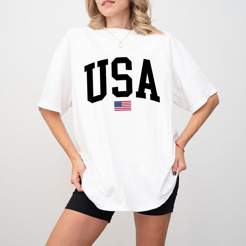 USA Flag Shirt, 4th of July Shirt, Big USA Tshirt, USA Comfort Shirt, USA Flag Comfort Tee, Usa Comfort Colors Tee, Usa Shirt, Retro USA T-Shirt, Independence Day Shirt, Retro 4th Of July Outfits, Independence Day Parade Outfits, Women Top