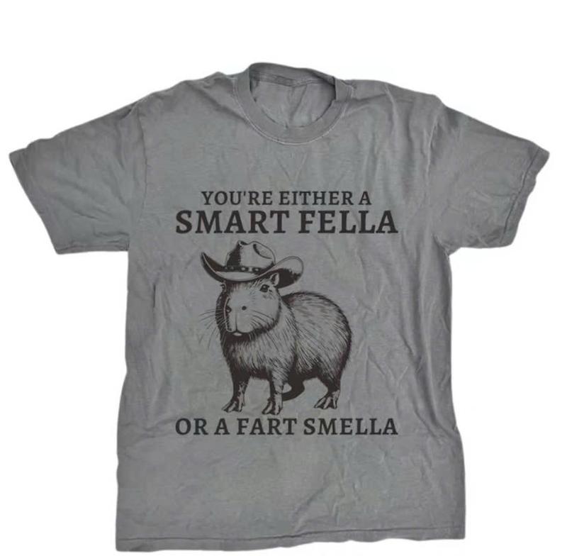 Retro Smart Fella Capybara 90s Shirt, Funny Capybara Tee, Meme Shirt Comfort Cotton