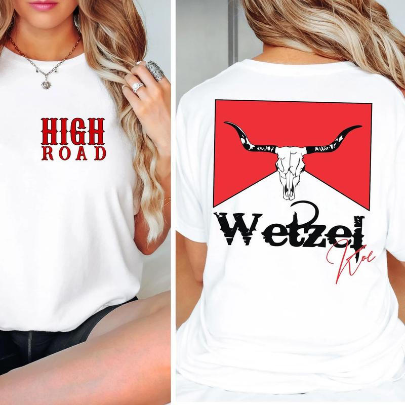 High Road KW Both Sides Tee, Concert Outfit, Bull Head K0e WetzeI Tee, Unisex Short Sleeve Tee Shirt, Casual Clothing