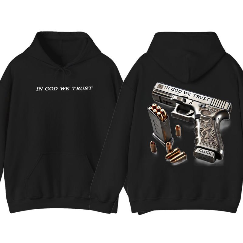 In God We Trust Hoodie And Crewneck Sweatshirt, Glock Hoodie, For Men For Women, Glock Shirt - Classic Fit - Menswear