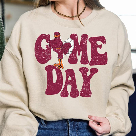 Virginia Tech Hokies Vintage College Game Day Football NCAA Sweatshirt, Vintage Sweatshirt NCAA, Classic Sport Sweatshirt, Gifts For Football Fan Spor