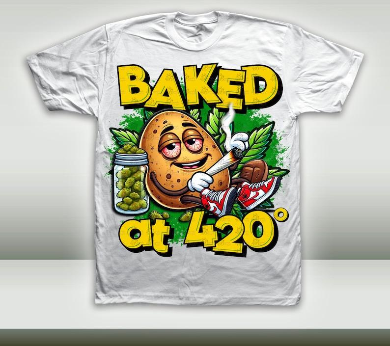 Baked 420 Graphic T-Shirt, Trendy Weed Edition Baked at 420 Tee, Unique Gifts for Cannabis Enthusiasts, Unisex Graphic Weed Apparel