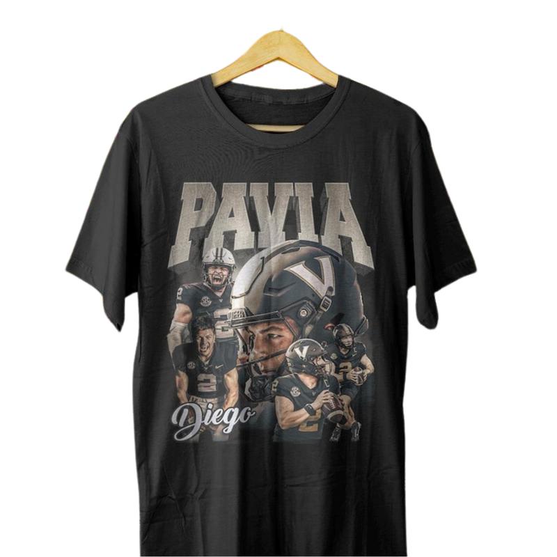 Limited Diego Pavia Shirt professional American Football Player Graphic Tee Classic Cotton Fabric Menswear Top