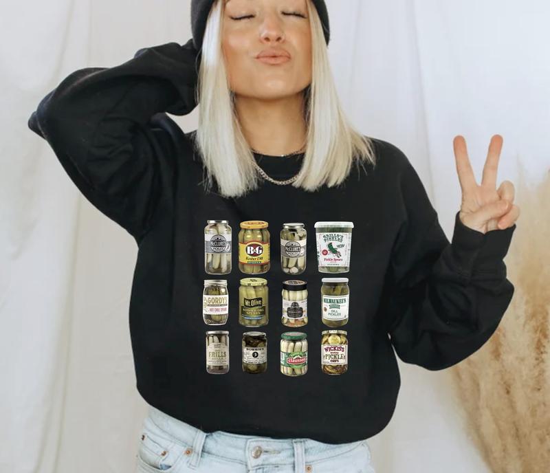 Vintage Canned Pickles Unisex Crewneck Sweatshirt, Canned Pickles Fan Gift Comfort Fabric