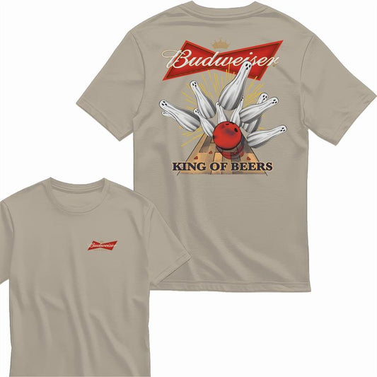 Budweiser Bowling Ghost Strike Beer Unisex T-shirt for Men and Women, T-Shirt Shortsleeve Casual Menswear Top