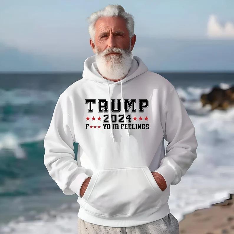 Western Trump Cowboy You Missed Flag Back Hoodie - 2 Side - Trendy Styles Available - Extensive Size Options - Multiple Colorways - Iconic Styles - Cross-gender Fashion