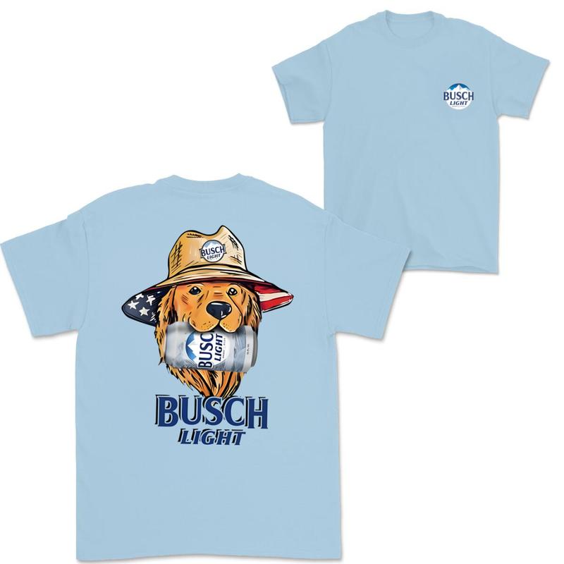 Busch Light Golden Dog Hunting 2 Sided T-shirt, Busch Light Hunting Dog Shirt For Men and Women, Unisex Outdoors Funny Beer Printed T-shirt