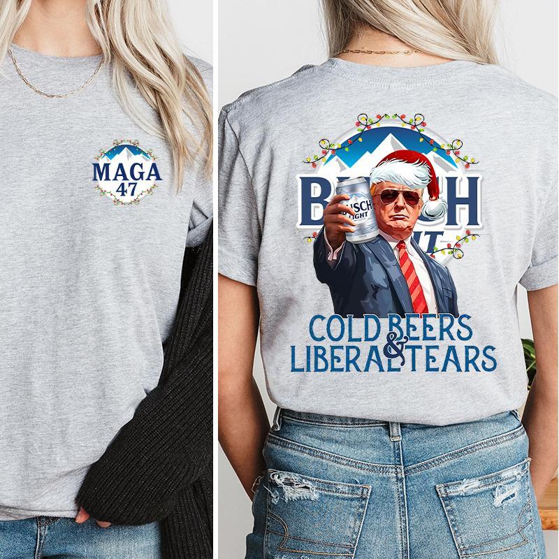Cold Beers Liberal Tears Funny Trump Busch Light Unisex Shirt, Trump Busch light shirt for men and women