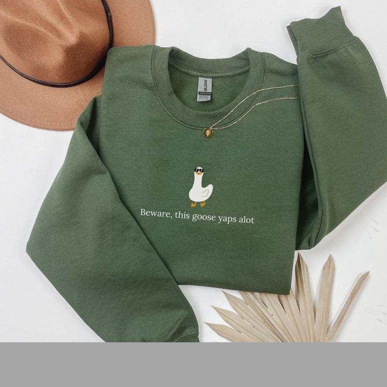 Silly Goose Sweatshirt, Yapper Sweatshirt, Unisex Shirt, Funny Goose Sweatshirt, Trendy Gift For Him, Trendy Gift For Her, Minimalist, Graphic Printed