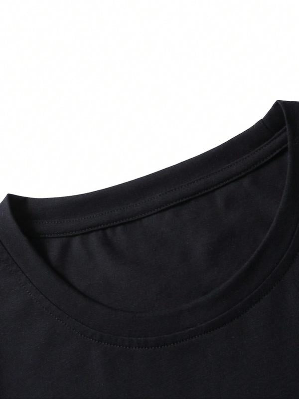 Men's Letter & Car Print Round Neck Tee,Â Summer Clothes, Casual Regular Fit Short Sleeve Crew Neck Graphic T-Shirt for Summer, Men's Top for Casual Wear