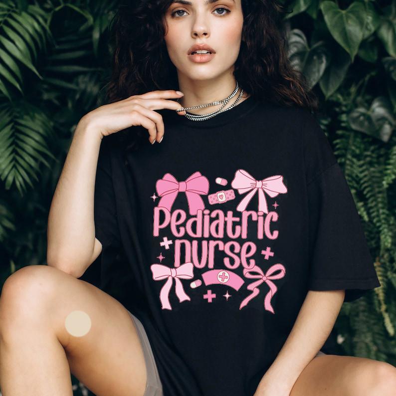 Pediatric Nurse Sweatshirt, Coquette Nurse Sweatshirt, Peds Nurse Sweatshirt, Pediatric Shirt, Bow Shirt, Unisex Shirt, Comfort Cotton
