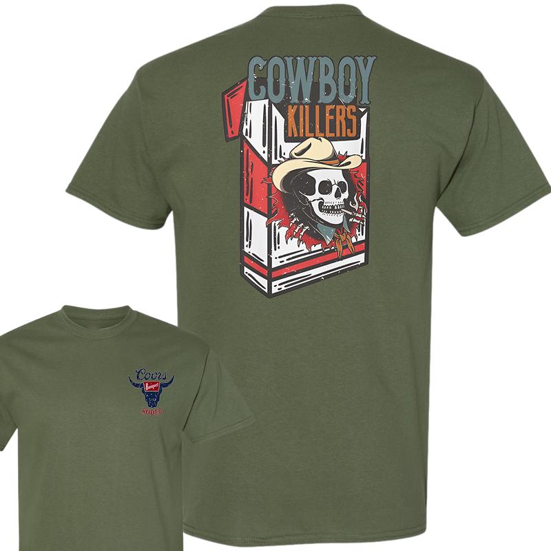 Cowboy Killer Coors Banquet Rodeo Front and Back Print T-Shirt, Full Color T-Shirt, Unisex T-Shirt, For Men, For Women