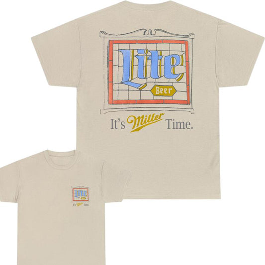Miller Lite Stained Glass T-Shirt, Full Color T-Shirt, Unisex T-Shirt, For Men, For Women