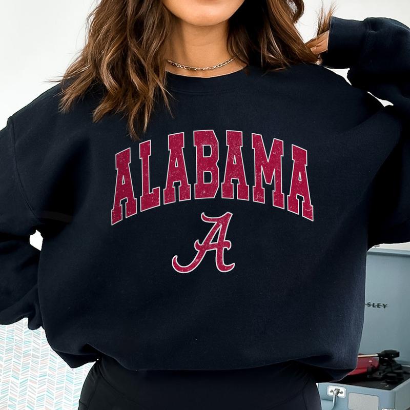 2. Alabama Vintage NCAA Football Sweatshirt, University of Alabama Trendy Unisex Cotton Sweater, Classic Crewneck for Men and Women Gifts
