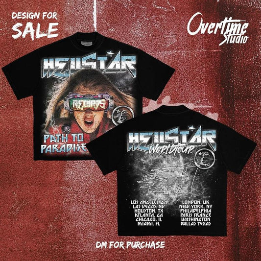 Y2K Graphic Hellstar Virtue Reality Personalize Printed Tshirt Casual Cotton